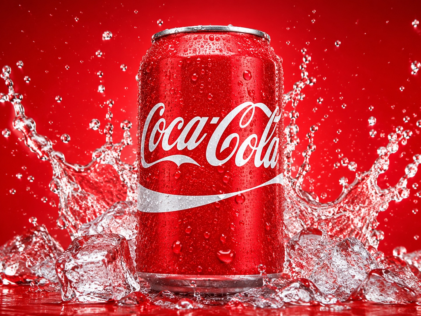 Soda can splash product shot