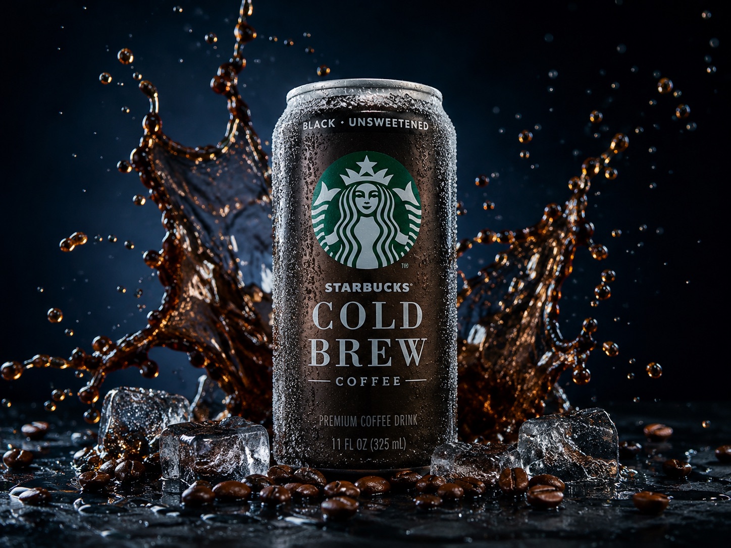 Cold-brew can — food and beverage product visual