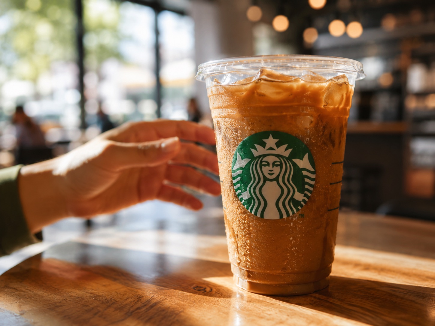 Starbucks iced coffee — food and beverage lifestyle scene